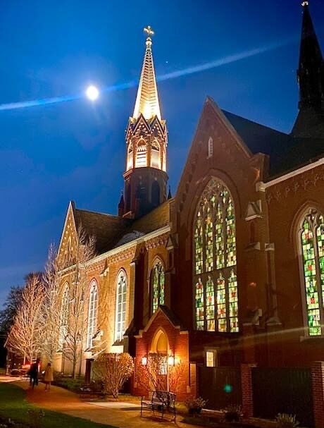 Commercial lighting installation, church steeple, St. Louis electrician